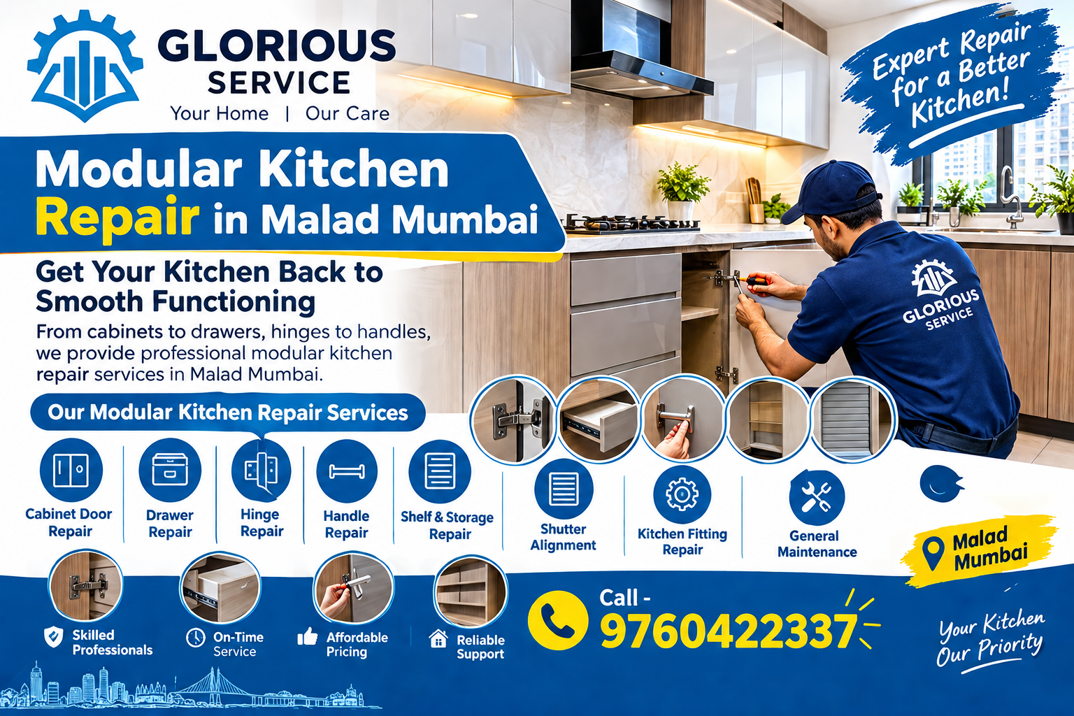 Modular Kitchen Repair in Malad Mumbai | Call - 9760422337
